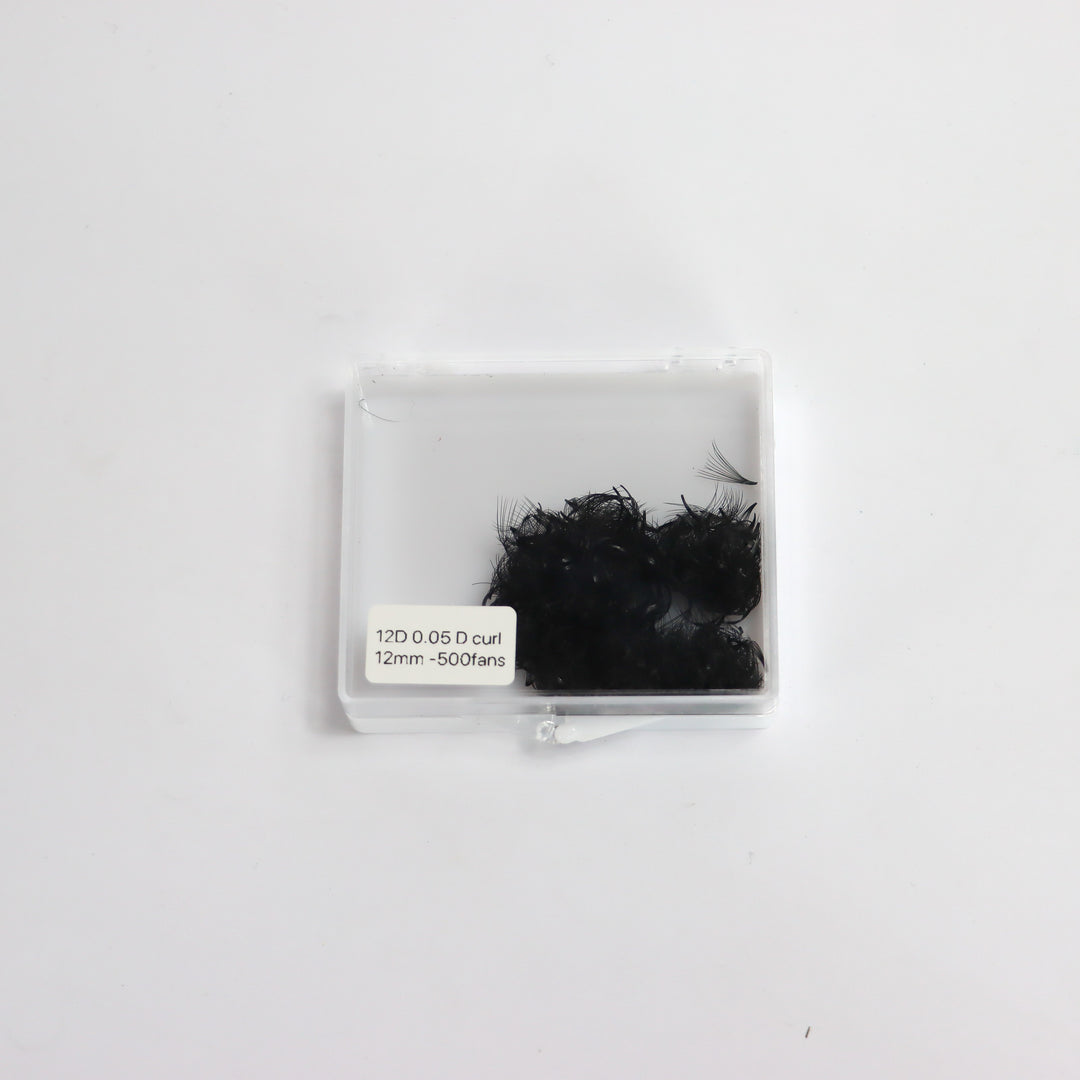 Pre-made Fans 12D 12mm 0.05 D-curl (500 fans)