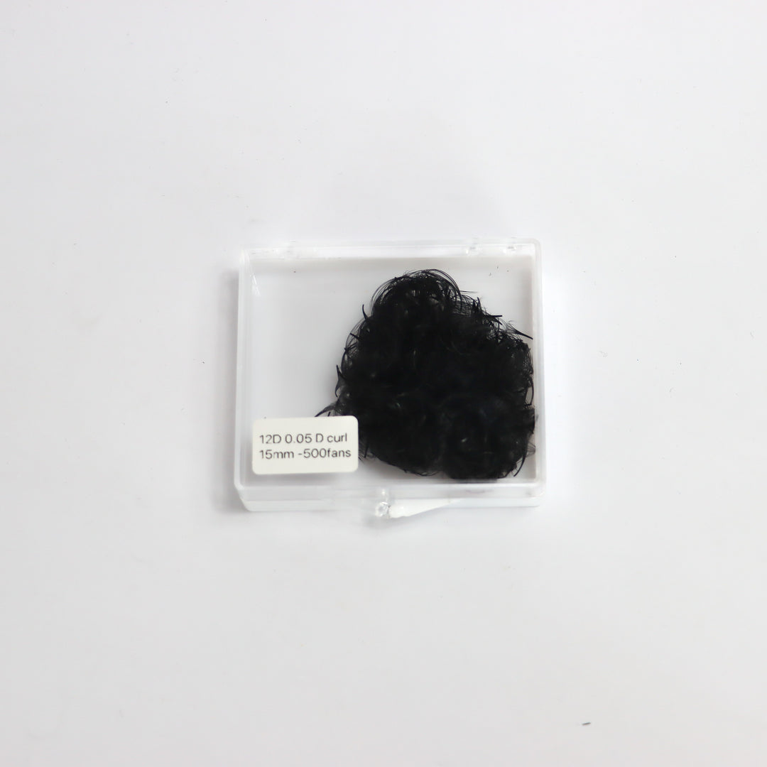 Pre-made Fans 12D 15mm 0.05 D-curl (500 fans)