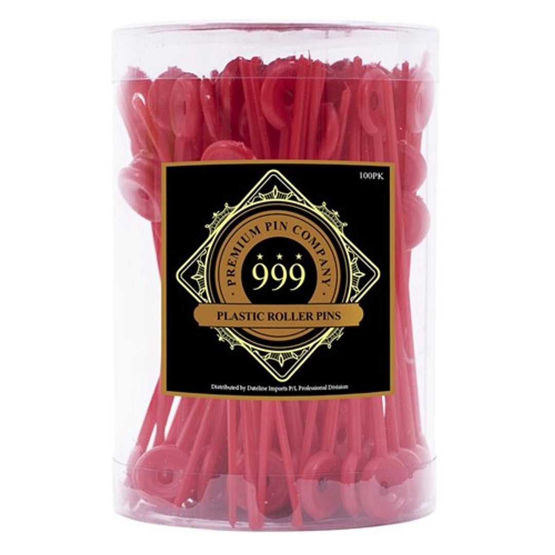999 - PLASTIC ROLLER PINS - Red 100pcs