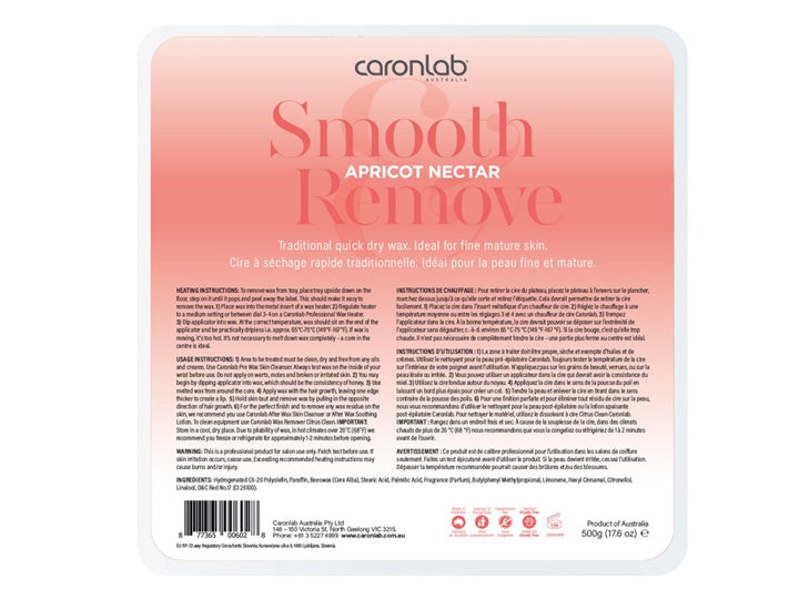 Caronlab Smooth Remove Apricot Nectar Hard Wax (Tray) - 500g