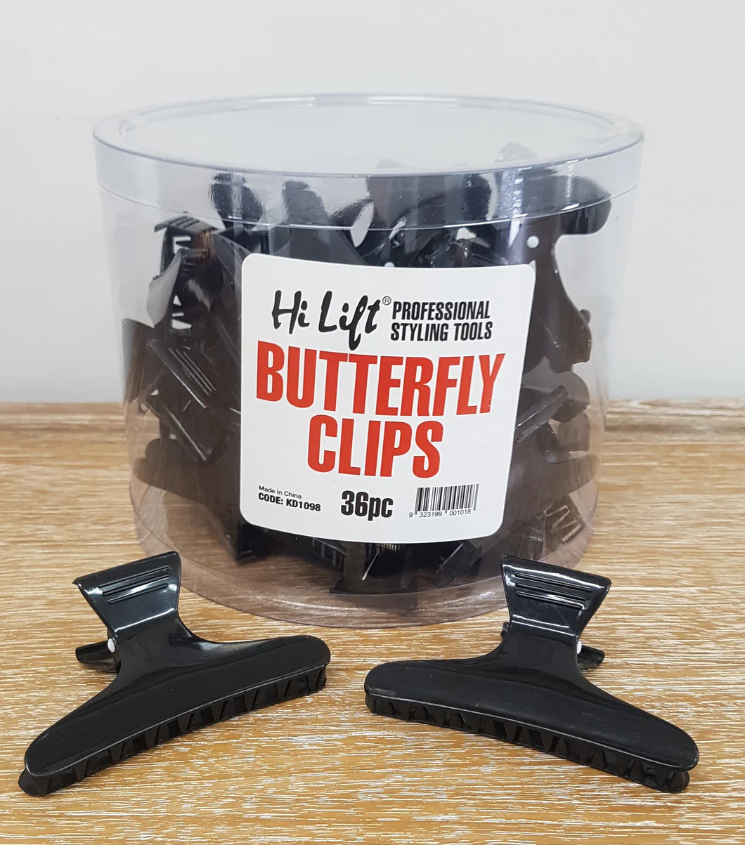HiLift Butterfly Clips - Black - 36pcs