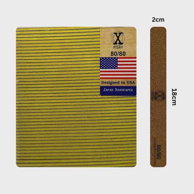X Files - Nail Files 80/80 Brown Yellow - 50 pcs