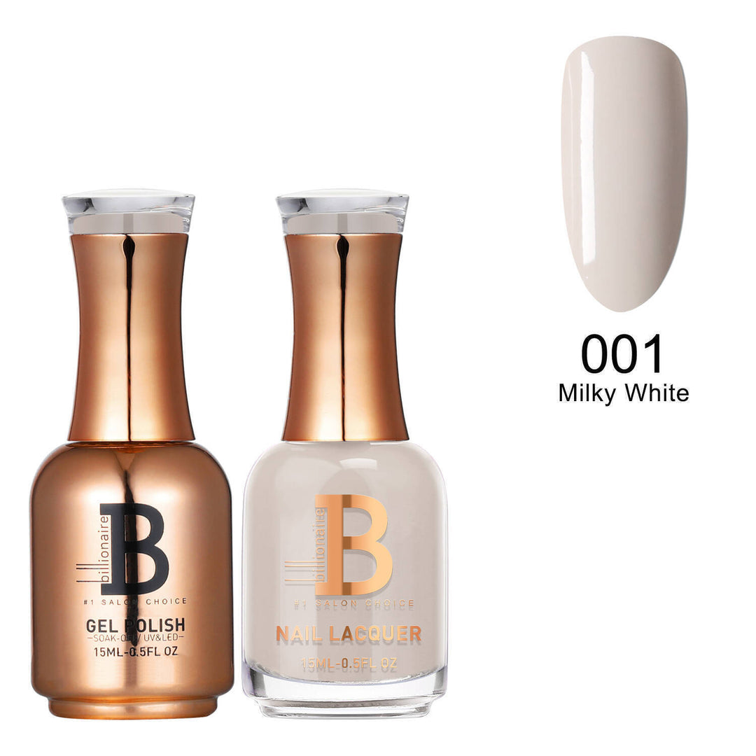 Billionaire Gel & Lacquer Duo - 001 Milky White (15ml)