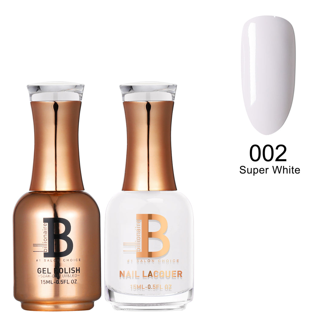 Billionaire Gel & Lacquer Duo - 002 Super White (15ml)