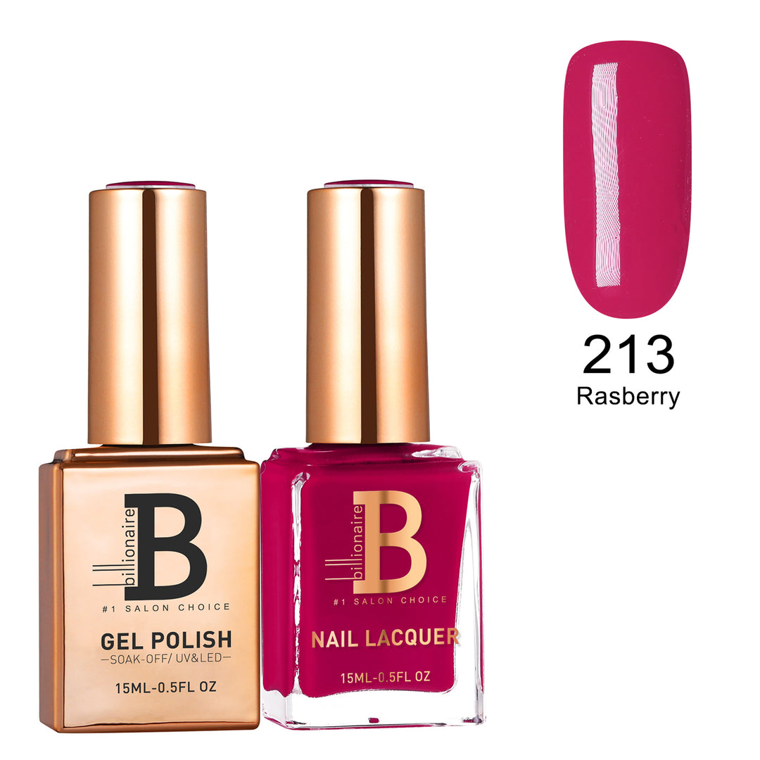 Billionaire Gel & Lacquer Duo - 213 Rasberry (15ml)