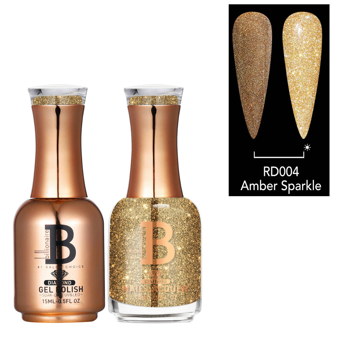 Billionaire Diamond Gel & Lacquer Duo - 004 Amber Sparkle (15ml)