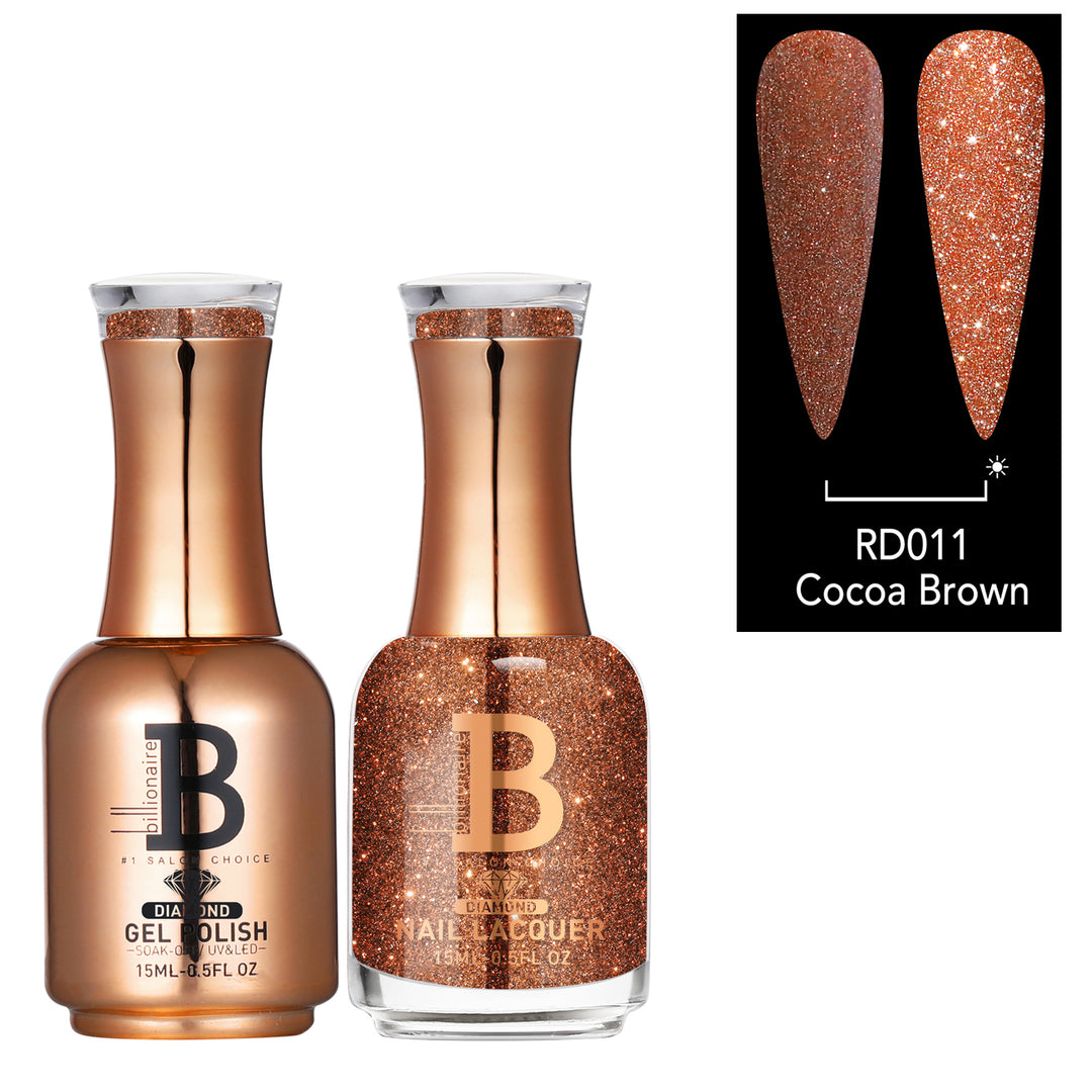 Billionaire Diamond Gel & Lacquer Duo - 011 Cocoa Brown (15ml)