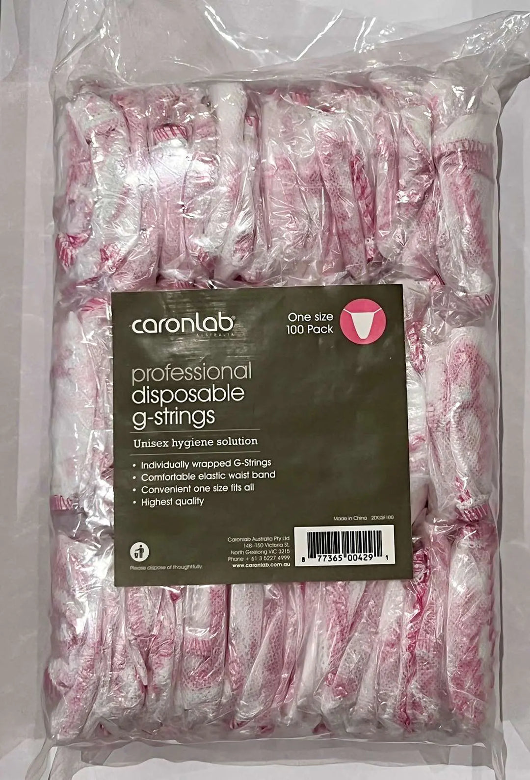 Caronlab Disposable Unisex G-Strings - 100pcs