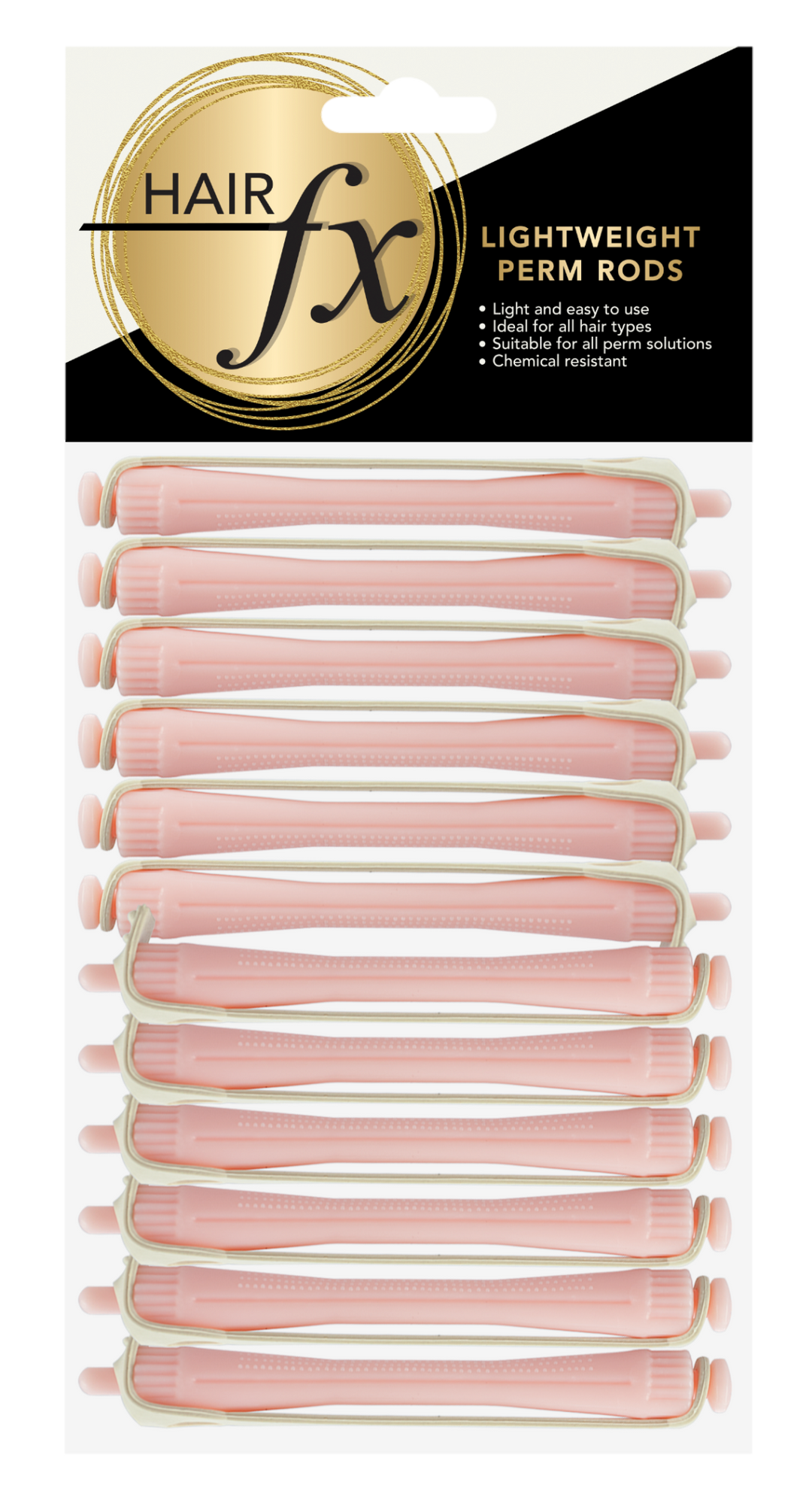 HairFX LightWeight Perm Rods - Light Pink - 12pc(7mm)