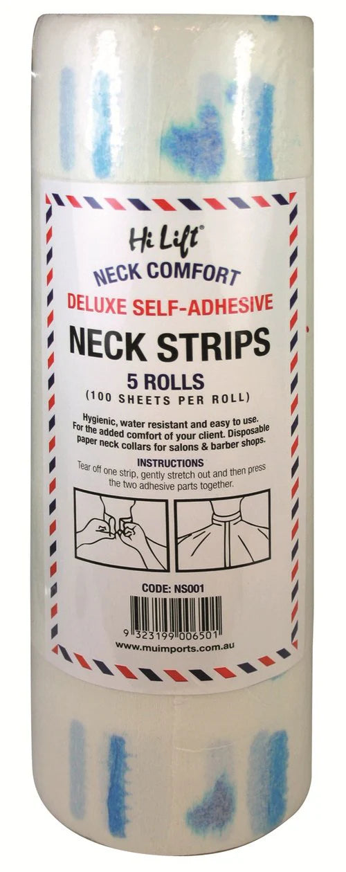 Hilift- DELUXE SELF-ADHESIVE NECK STRIPS ( 5 Rolls x 100 Sheets)