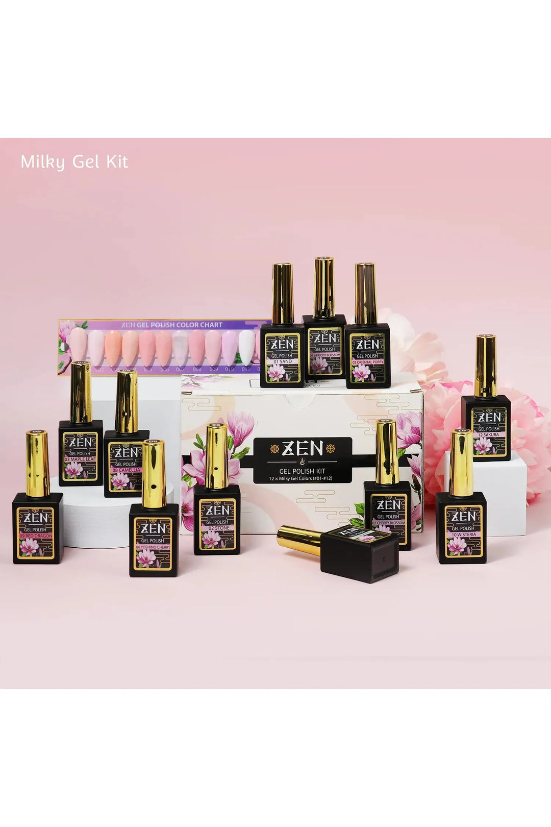 KAZEN | Milky Gel Polish Japanese Garden Collection #01-#12