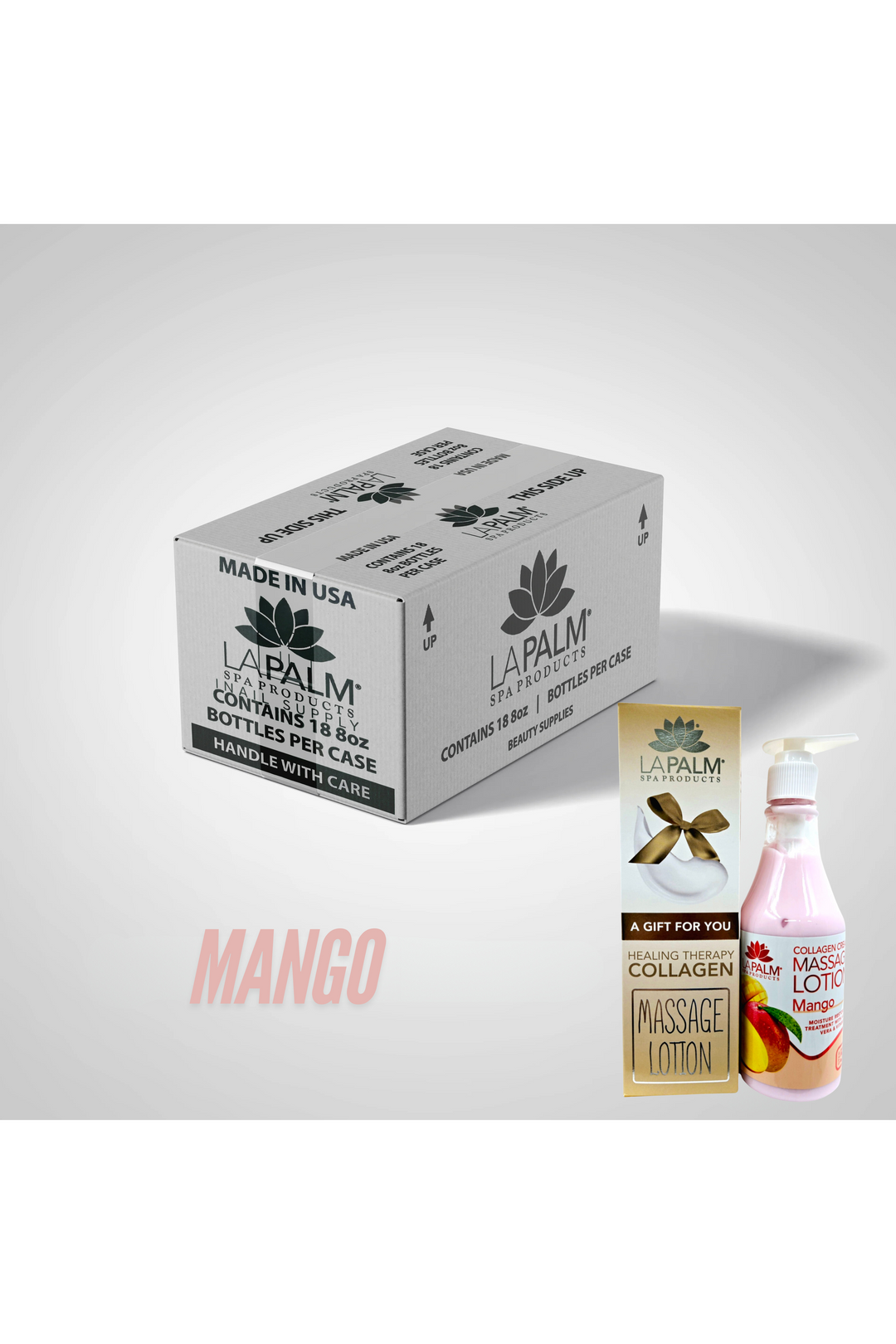 LA PALM Collagen Massage Lotion Mango 8oz 18/Case