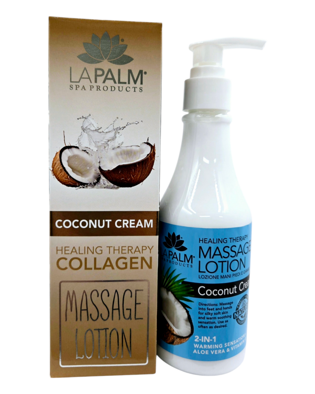 LA PALM Collagen Massage Lotion Coconut Cream 8oz