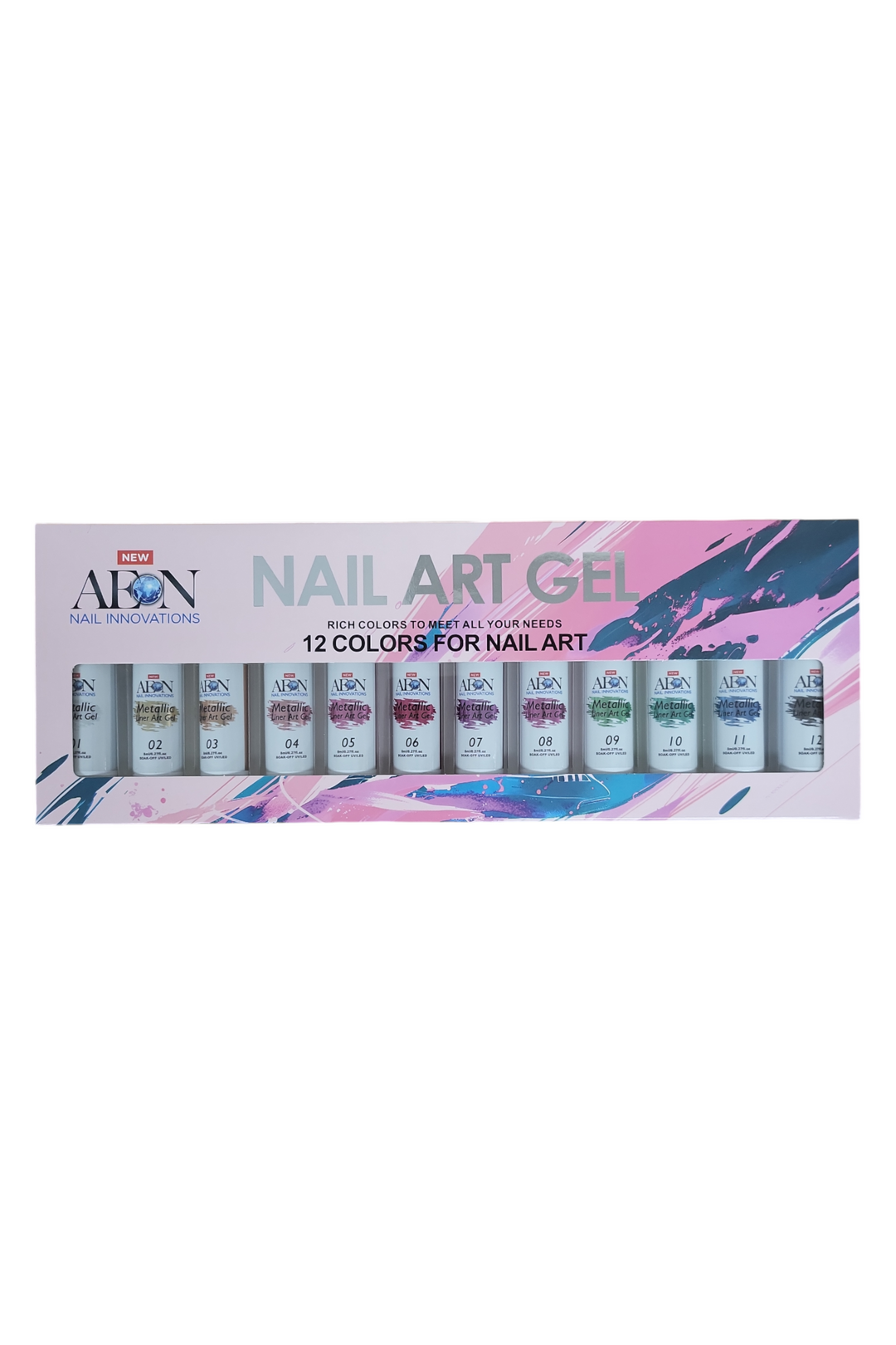 Aeon Nail Art Gel - Metallic Liner Art Gel Set