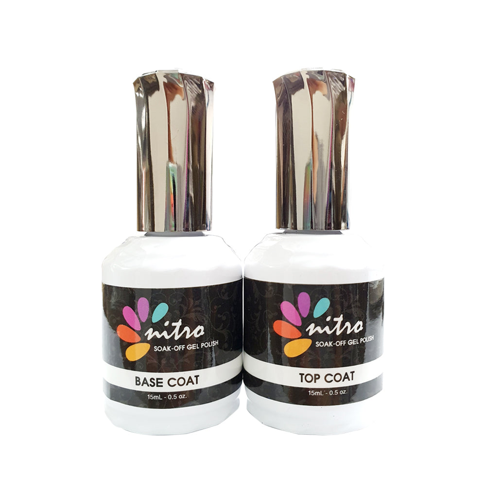 Nitro Gel Polish Top Coat & Base Coat Duo Pack 15ml