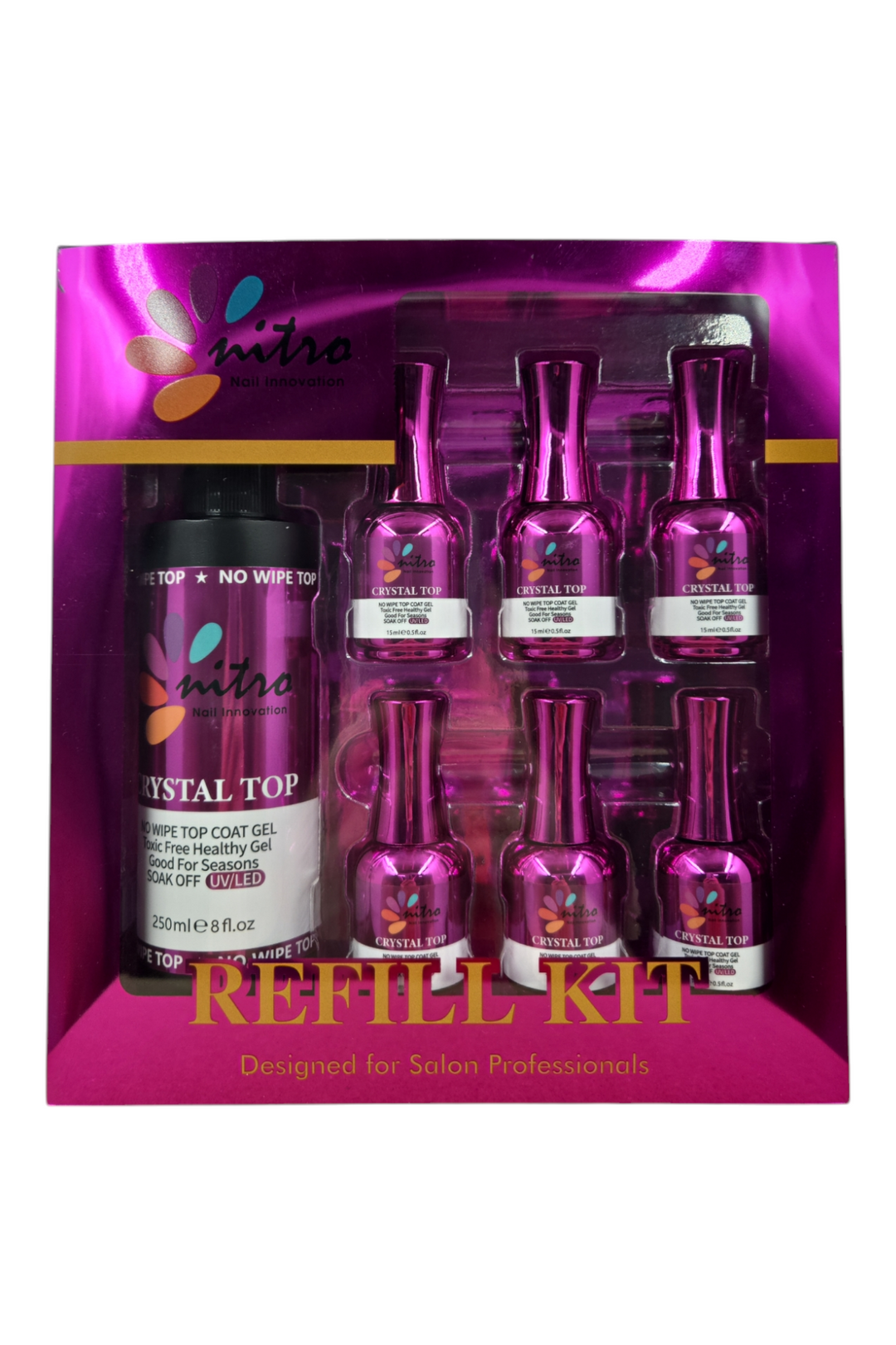Nitro Nail Innovations CRYSTAL TOP Refill Kit 11oz