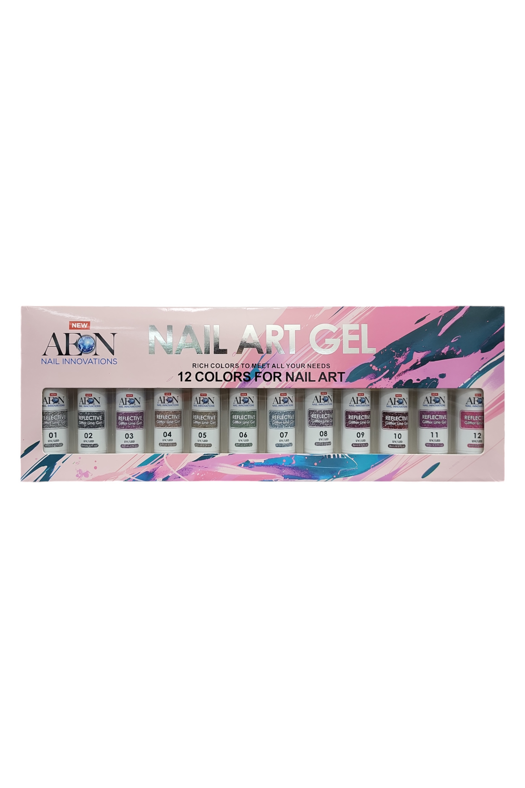 Aeon Nail Art Gel - Reflective Glitter Line Gel Set