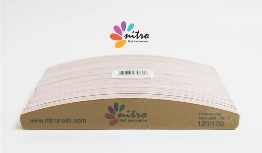 Nitro Nail Files Half-Moon 120/120 (Gold) - 25pcs