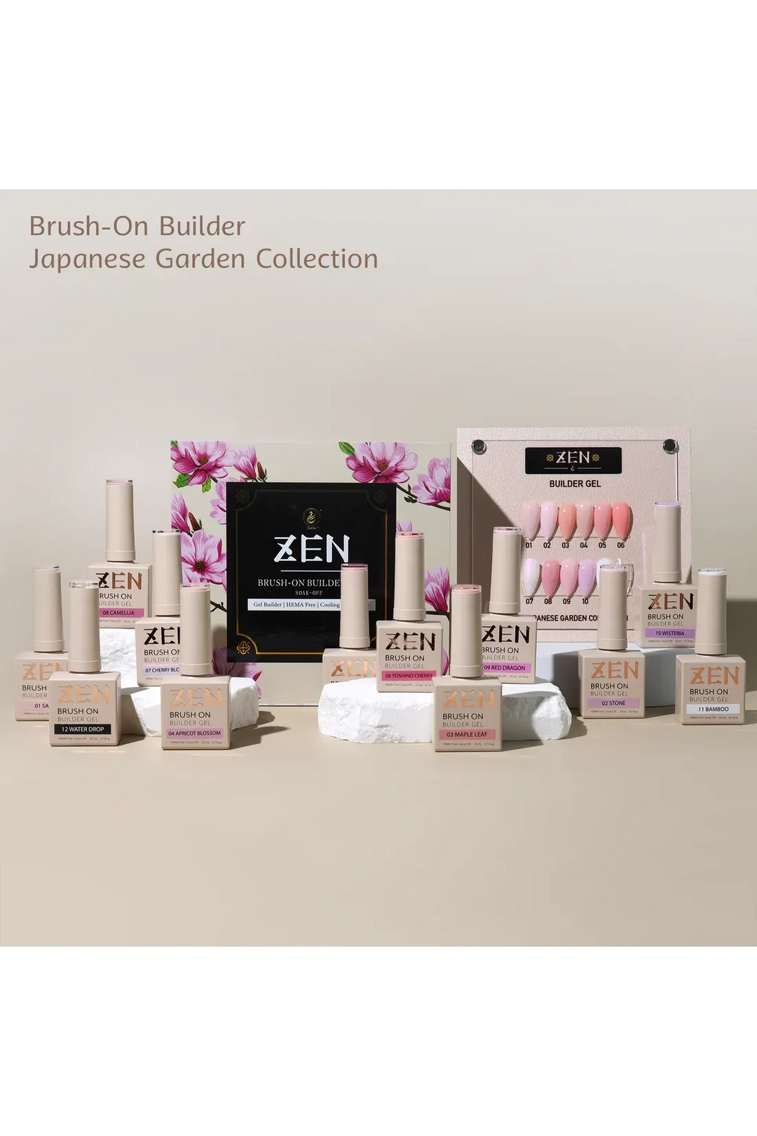 KAZEN | BRUSH ON BUILDER GEL BIAB JAPANESE GARDEN Collection #01 - #12