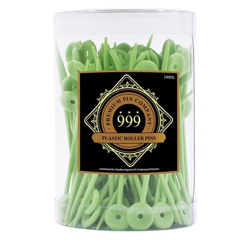 999 - PLASTIC ROLLER PINS - Green 100pcs
