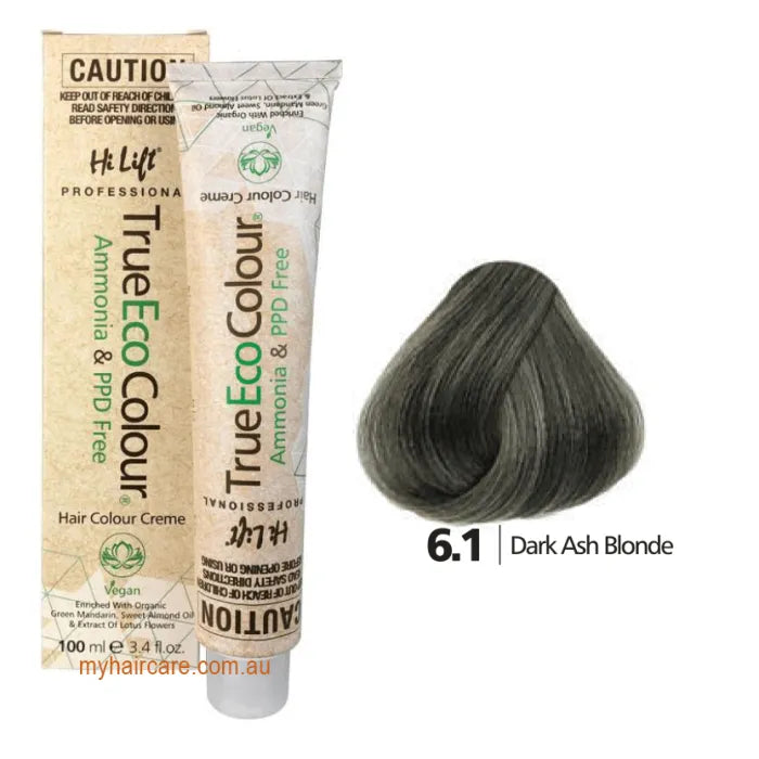 6.1 Dark ash Blonde - Hi Lift TrueEcoColour (Ammonia & PPD free)