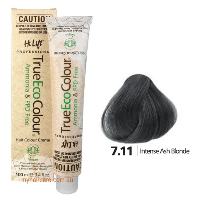 7.11 Intense Ash Blonde- Hi Lift TrueEcoColour (Ammonia & PPD free)