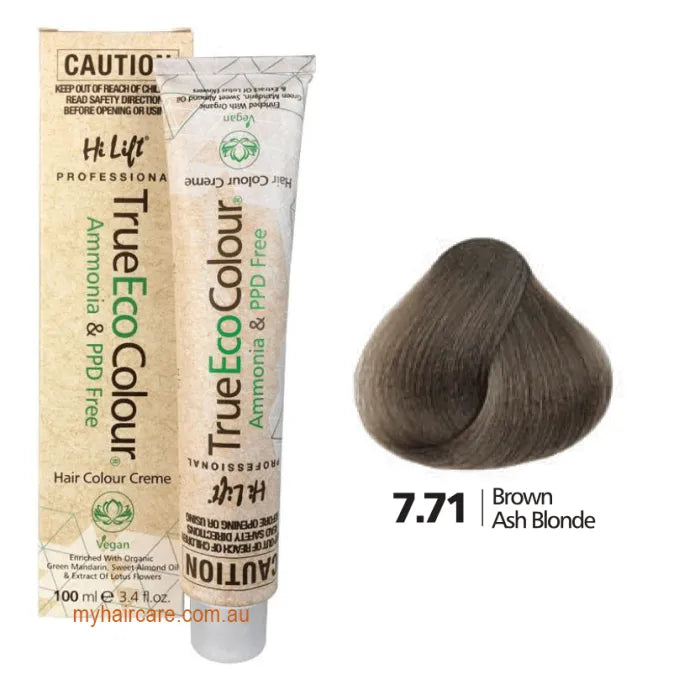 7.71 Brown Ash Blone - Hi Lift TrueEcoColour (Ammonia & PPD free)