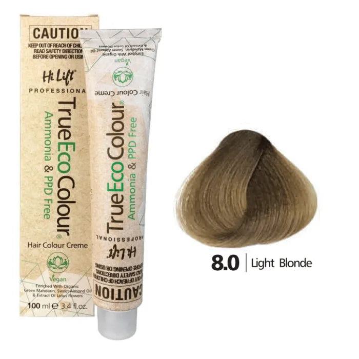 8.0 Light Blone - Hi Lift TrueEcoColour (Ammonia & PPD free)