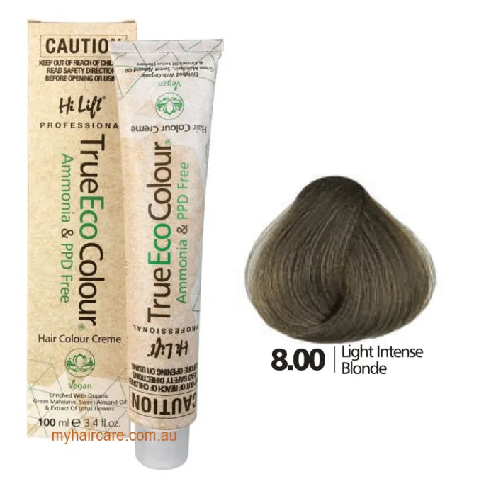 8.00 Light Intense Blonde- Hi Lift TrueEcoColour (Ammonia & PPD free)