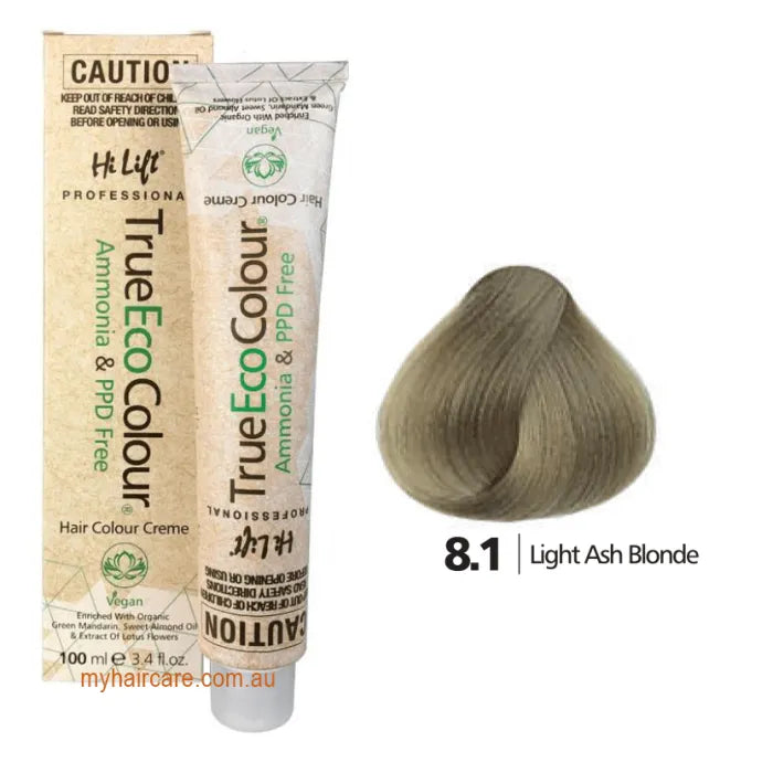 8.1 Light Ash Blone - Hi Lift TrueEcoColour (Ammonia & PPD free)