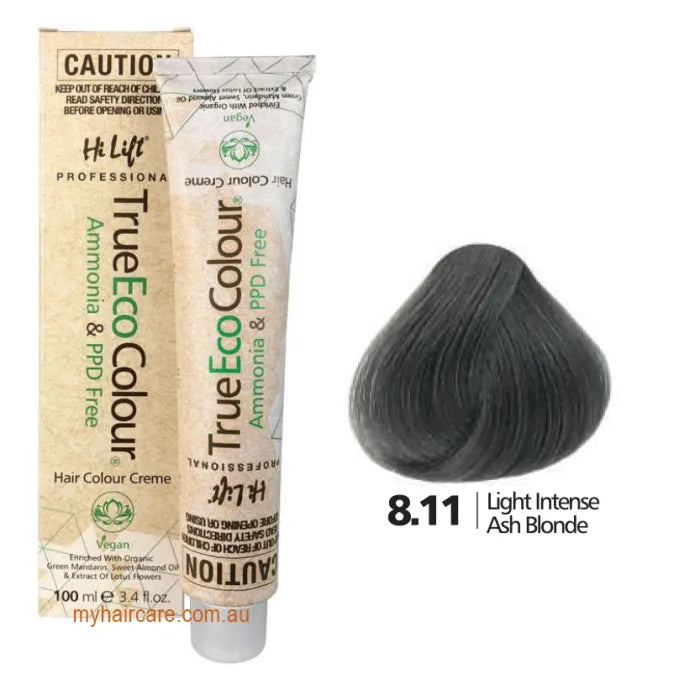 8.11 Light Intense Ash Blonde - Hi Lift TrueEcoColour (Ammonia & PPD free)