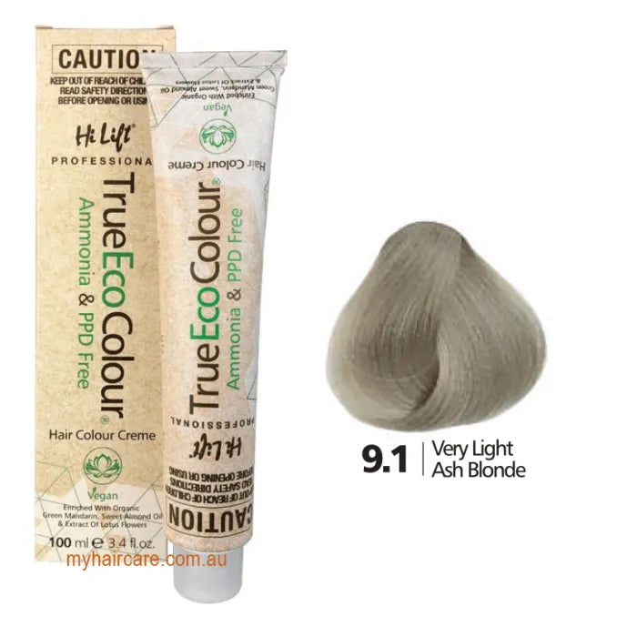 9.1 Very Light Ash Blone - Hi Lift TrueEcoColour (Ammonia & PPD free)