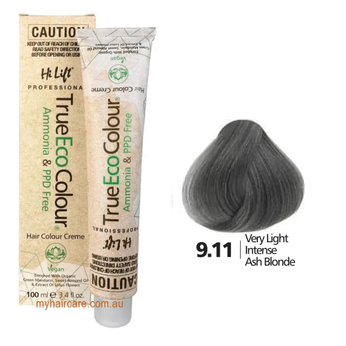 9.11 Very Light Intense Ash Blonde - Hi Lift TrueEcoColour (Ammonia & PPD free)