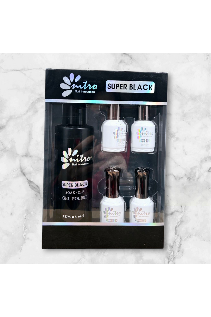Nitro Super Black Gel Polish Refill Kit 10oz