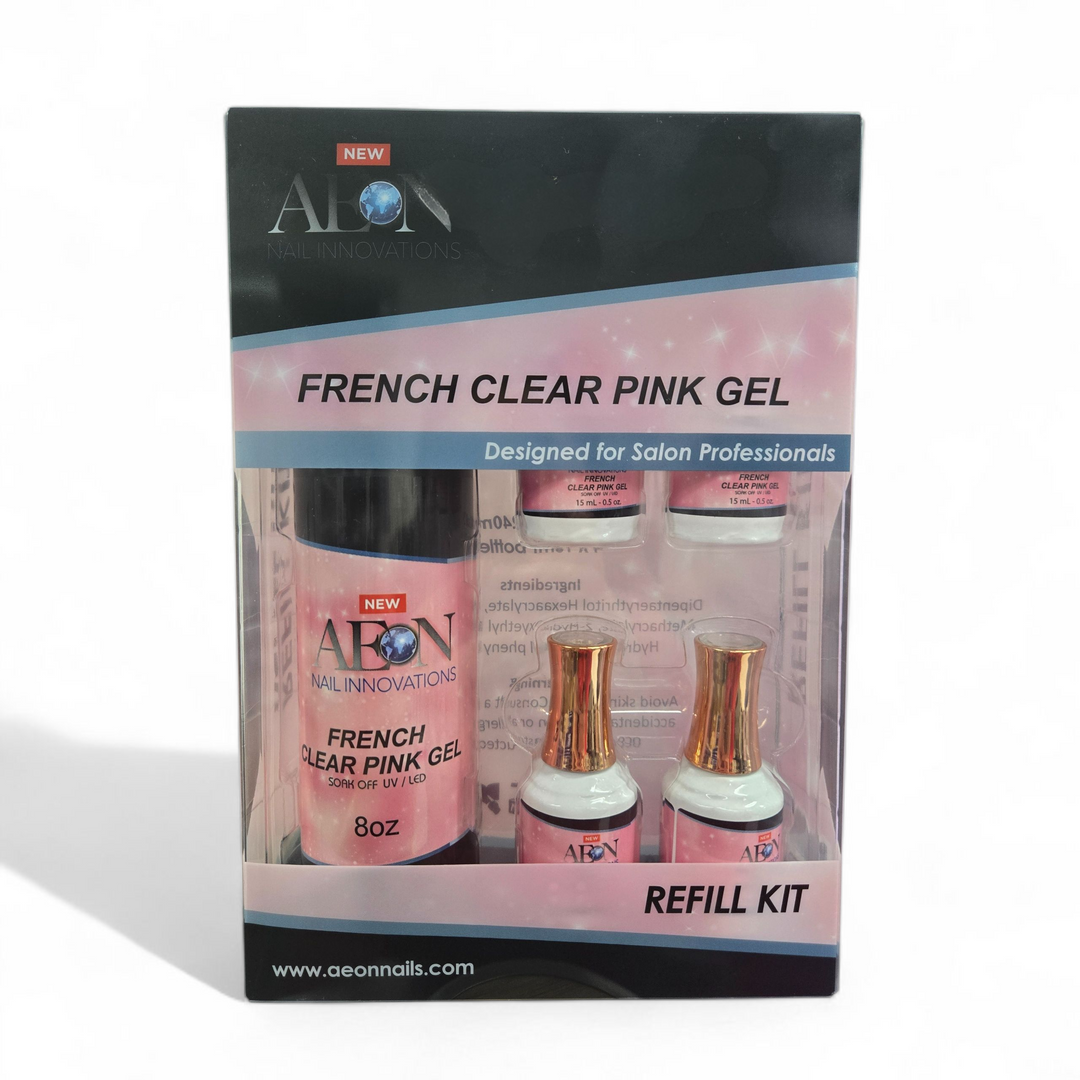 Aeon French Clear Pink Gel Refill Kit 10oz