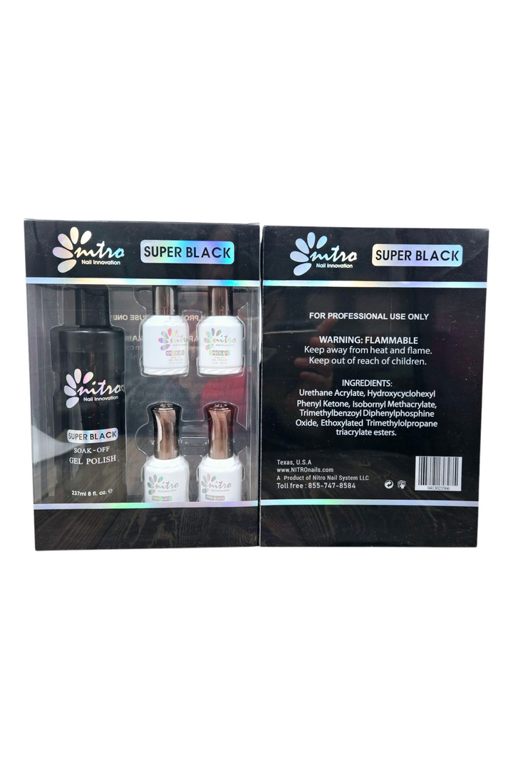 Nitro Super Black Gel Polish Refill Kit 10oz