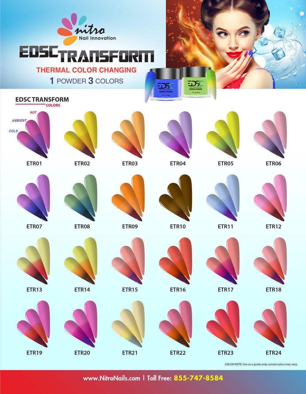 #01 EDSC Transform Powder 2oz - Oz Nails & Beauty Supply