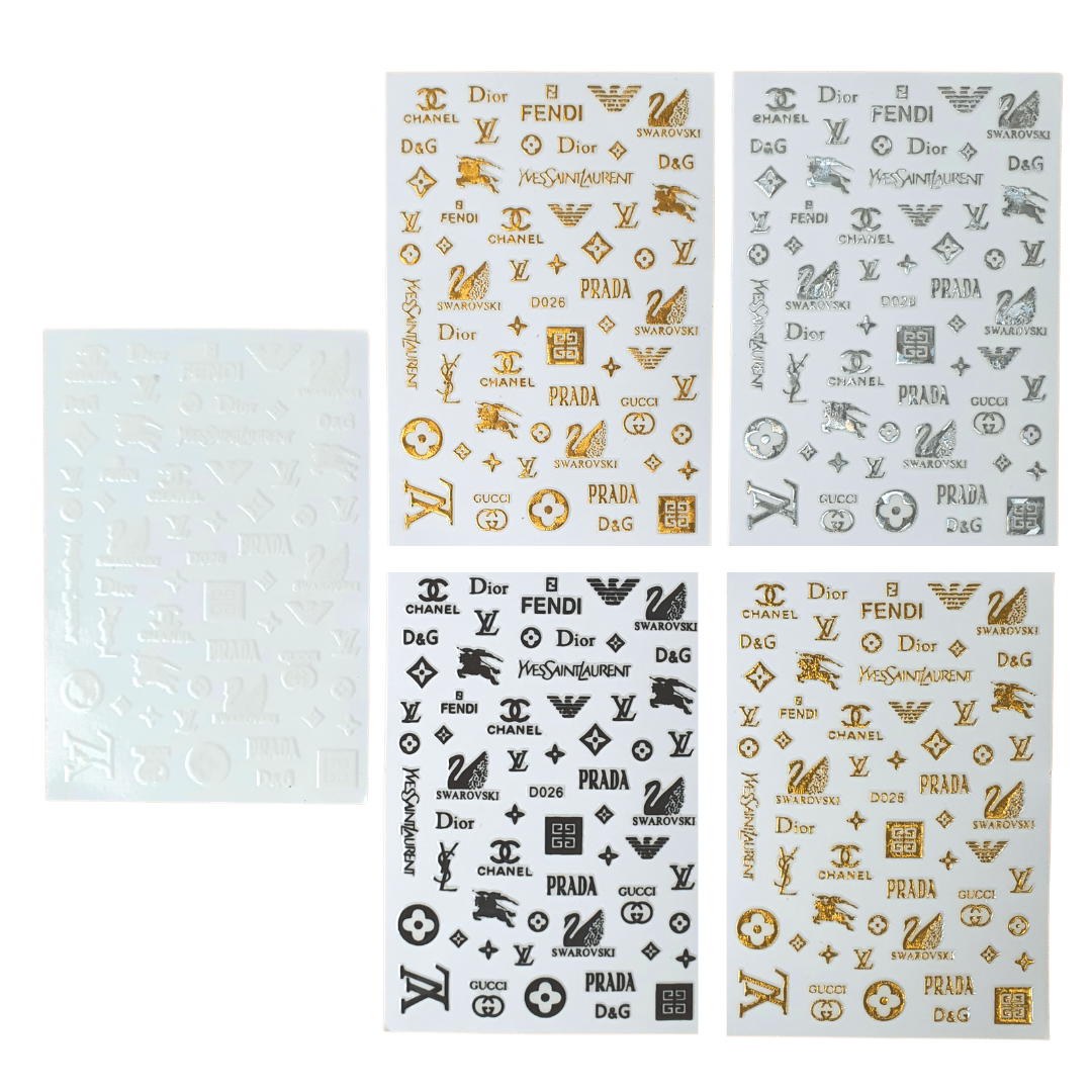 Designer Brands Nail Art Stickers Set - Mixed brands (D026)