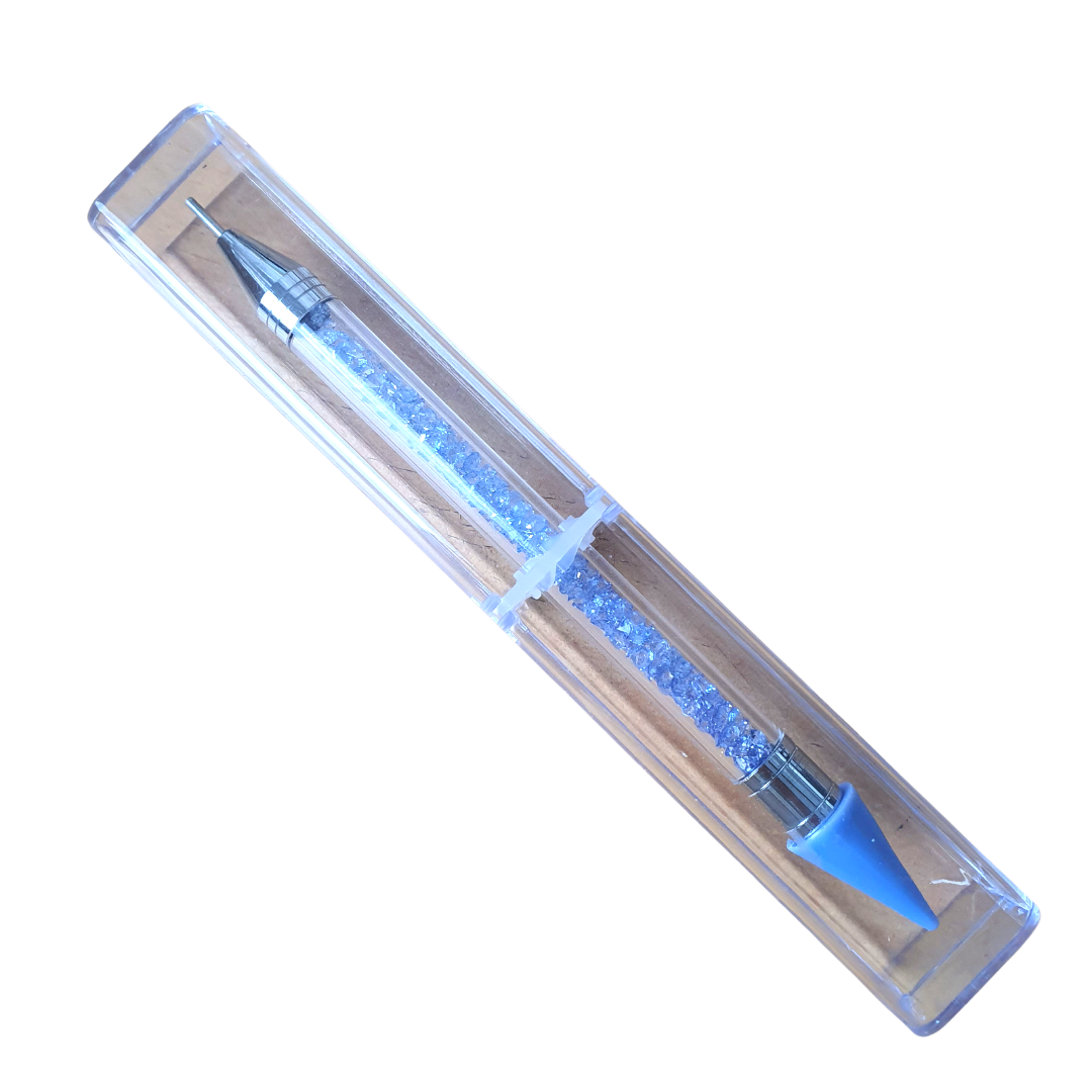 Dual-headed Rhinestone Beads Picker Wax Pencil - blue