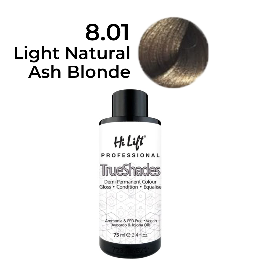 Hilift Trueshades hair colour - 8.01 Light Natural ash Blonde