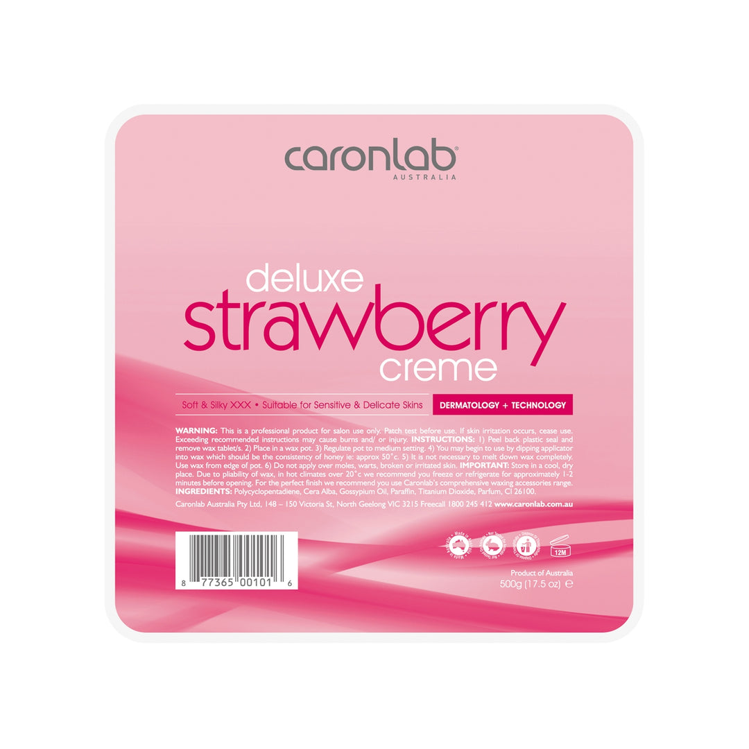Caronlab Deluxe Strawberry Crème Hard Wax (Tray) - 500g