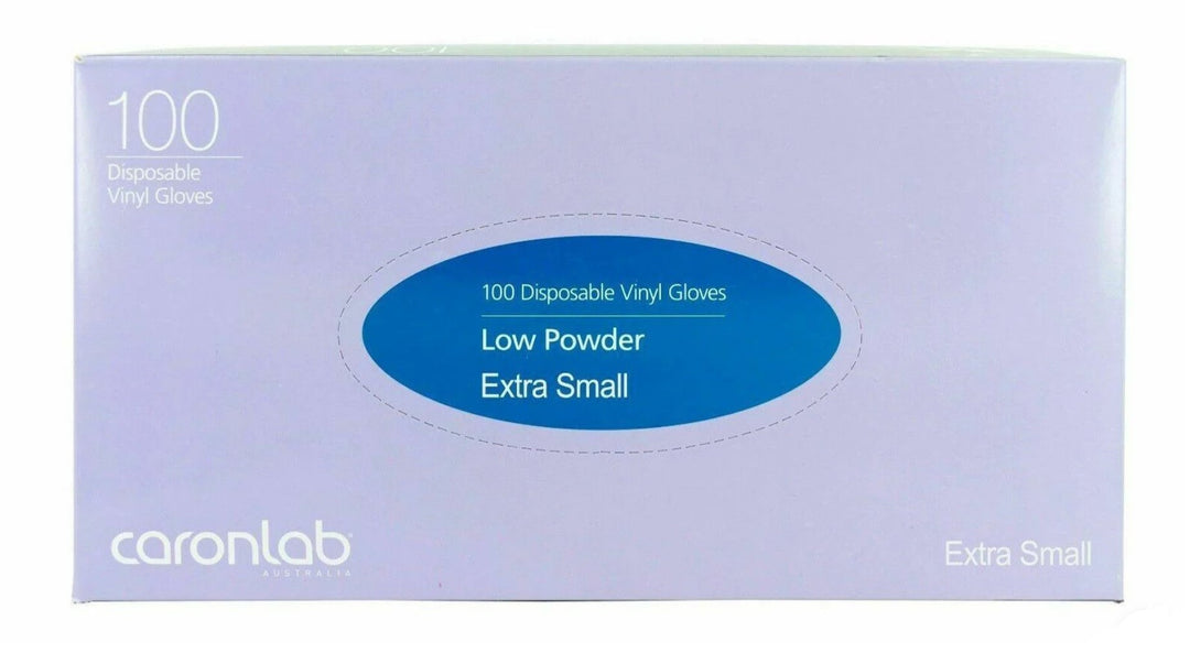 Caronlab Vinyl Gloves Powder Free size Extra Small 100pcs