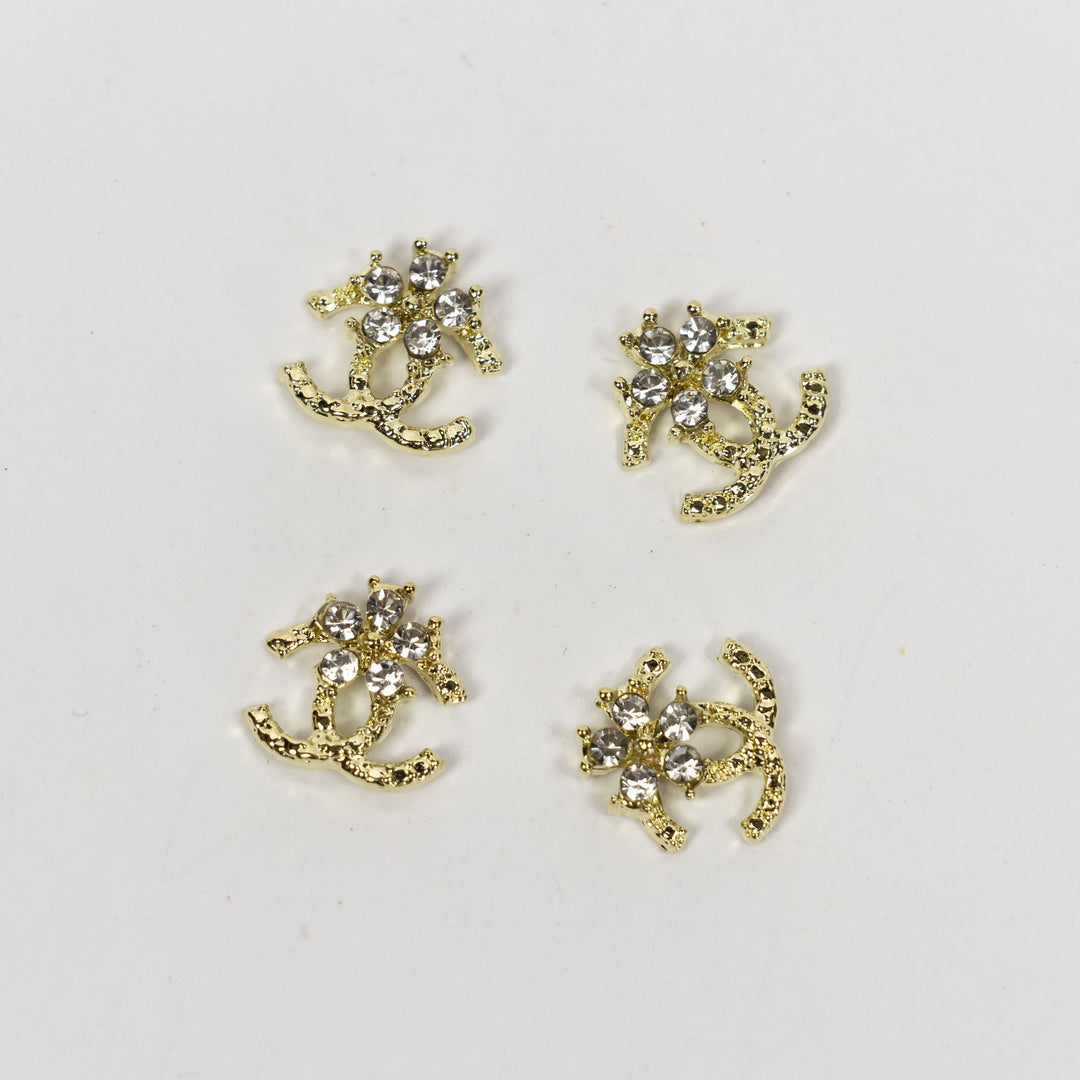 Crystal Chanel Logo Decal (L406)