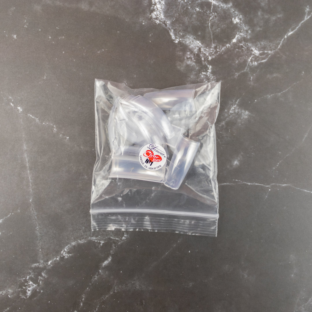 Lamour Clear Nail Tips Sizes 0-10 - 50pcs/pack