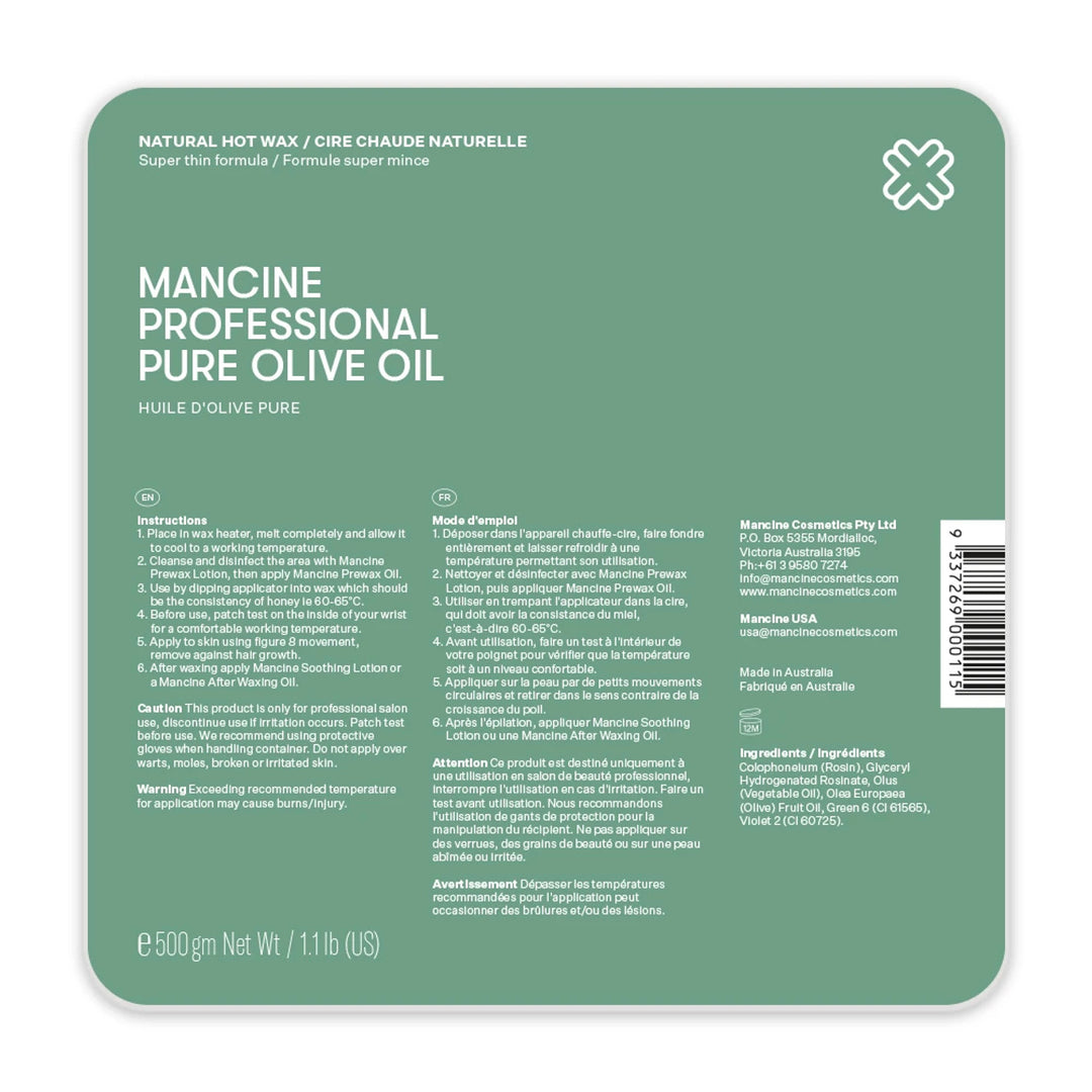 Mancine Pure Olive Oil Hot Wax - 500g