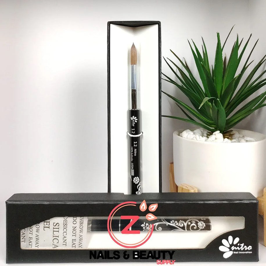 Nitro Acrylic Kolinsky Nail Brush - #12 (Black)
