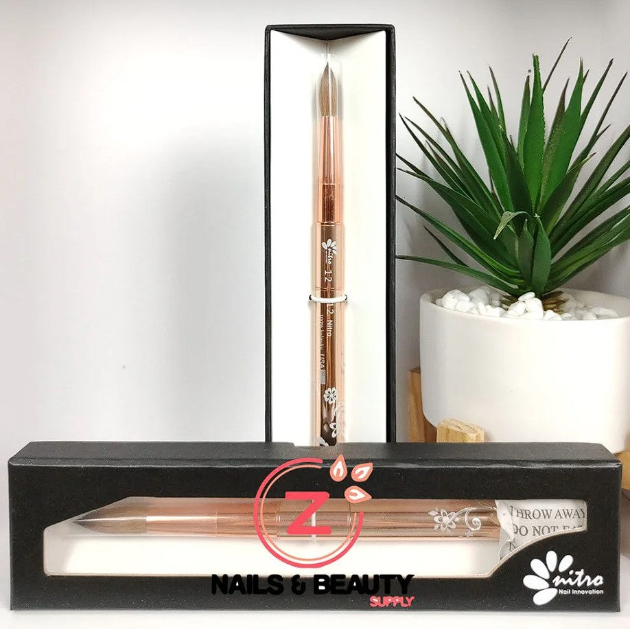 Nitro Acrylic Kolinsky Nail Brush - #12 (Gold)