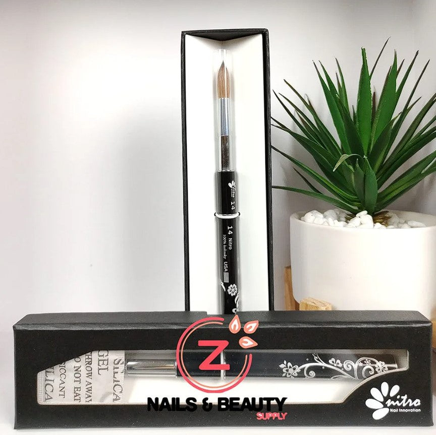 Nitro Acrylic Kolinsky Nail Brush - #14 (Black)