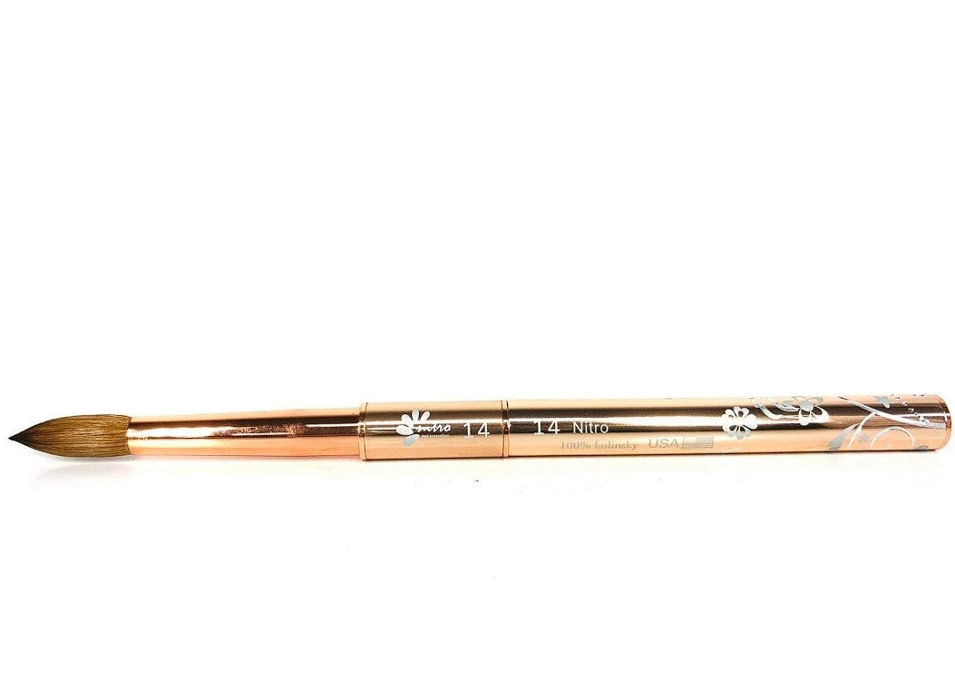 Nitro Acrylic Kolinsky Nail Brush - #14 (Rose Gold)