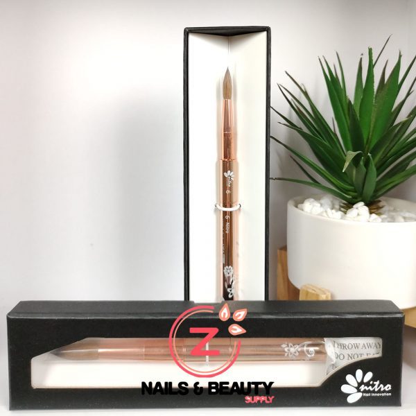 Nitro Acrylic Kolinsky Nail Brush - #6 (Gold)